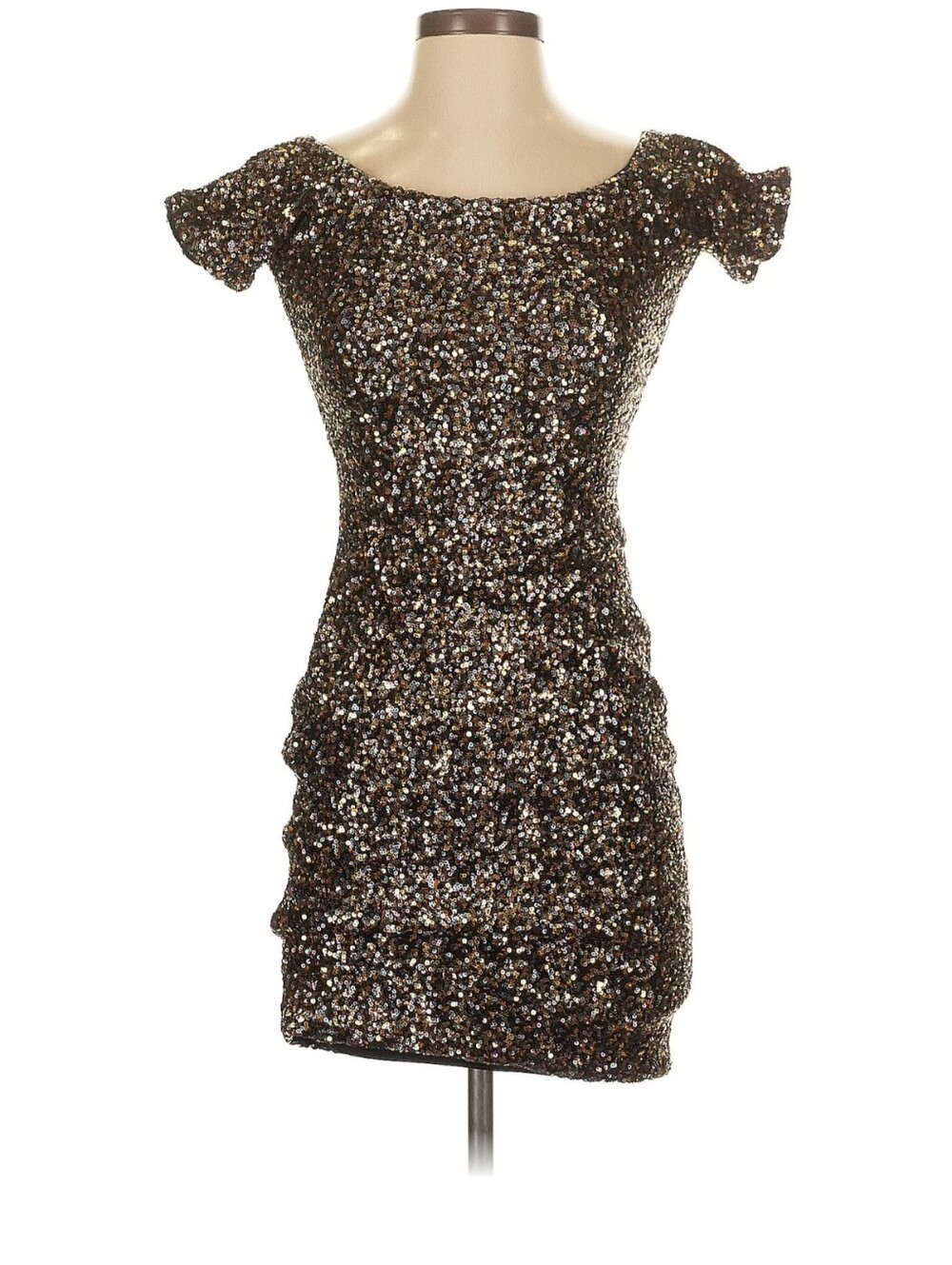 Dress the Population Dress Size Small Gold Sequin‎ Mini Cocktail Party NWT
